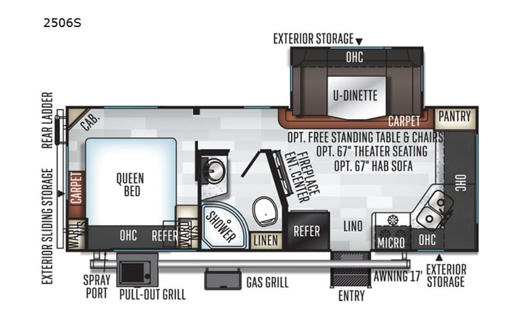 Representative floor plan provided by a trusted RVshare partner.