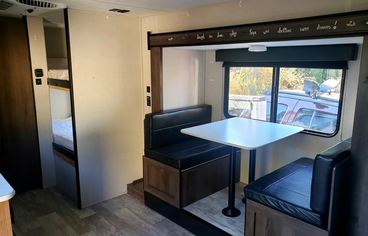 Single  Bunks and Convertible Dinette