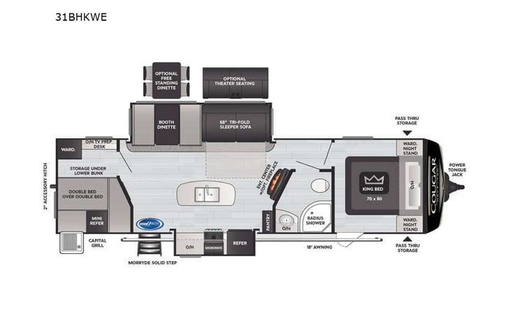 Representative floor plan provided by a trusted RVshare partner.
