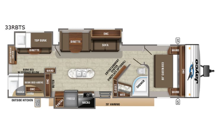 Representative floor plan provided by a trusted RVshare partner.