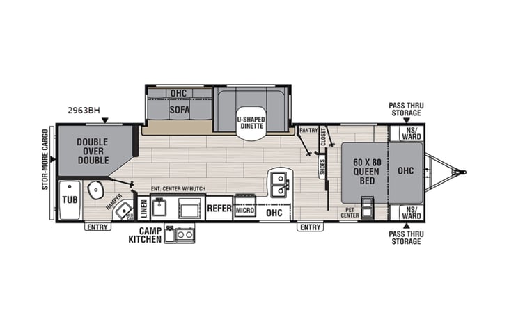Representative floor plan provided by a trusted RVshare partner.
