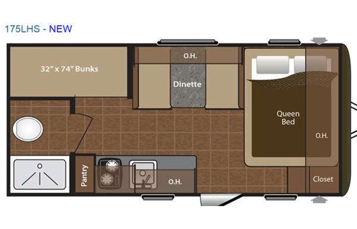 Representative floor plan provided by a trusted RVshare partner.
