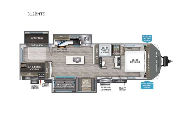 Representative floor plan provided by a trusted RVshare partner.