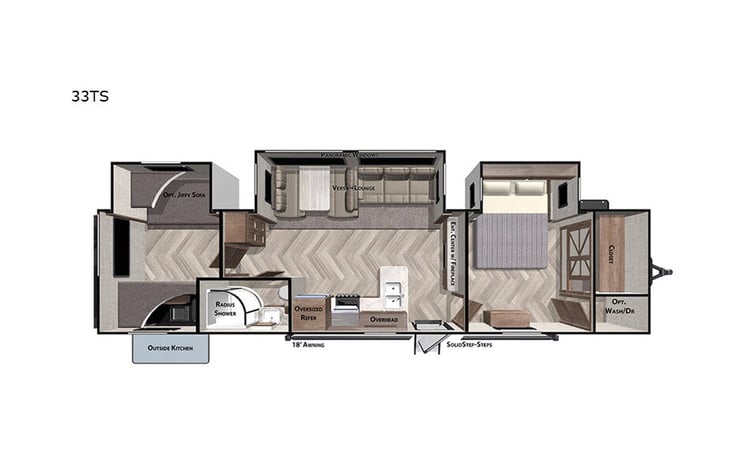 Representative floor plan provided by a trusted RVshare partner.
