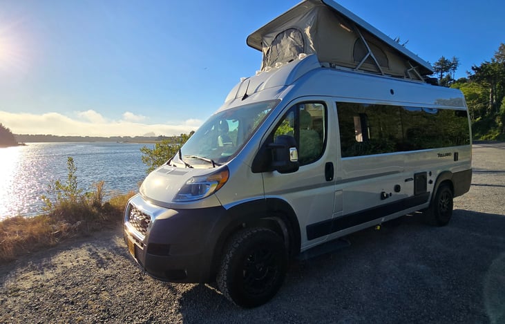 Top bunk featuring zip away access screens for fresh coastal air.