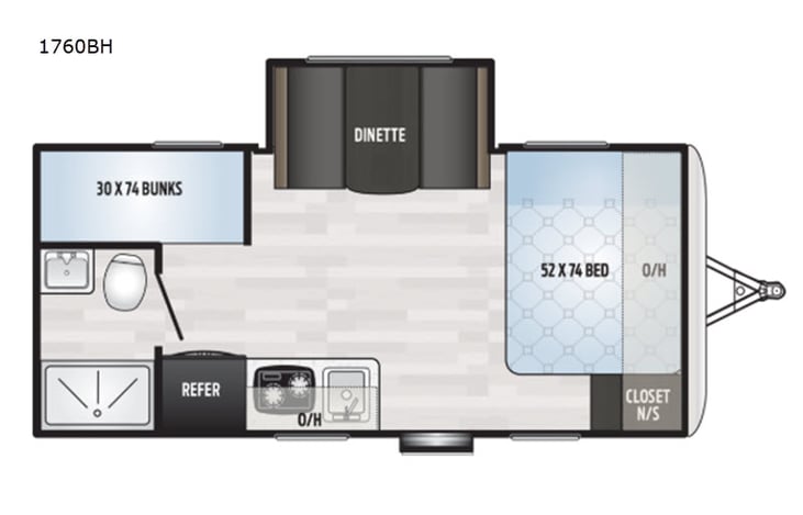 Representative floor plan provided by a trusted RVshare partner.
