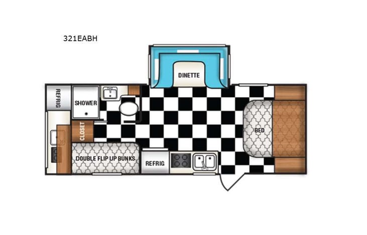 Representative floor plan provided by a trusted RVshare partner.