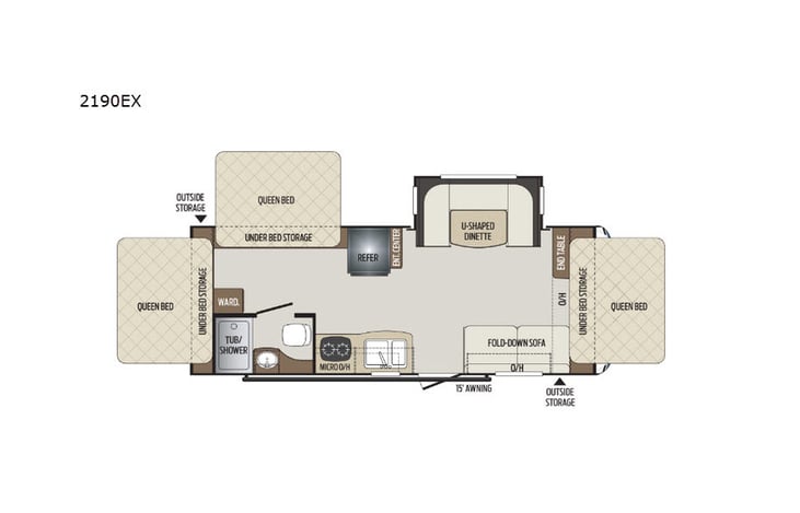 Representative floor plan provided by a trusted RVshare partner.
