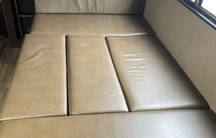 Dinette used as extra sleeping space