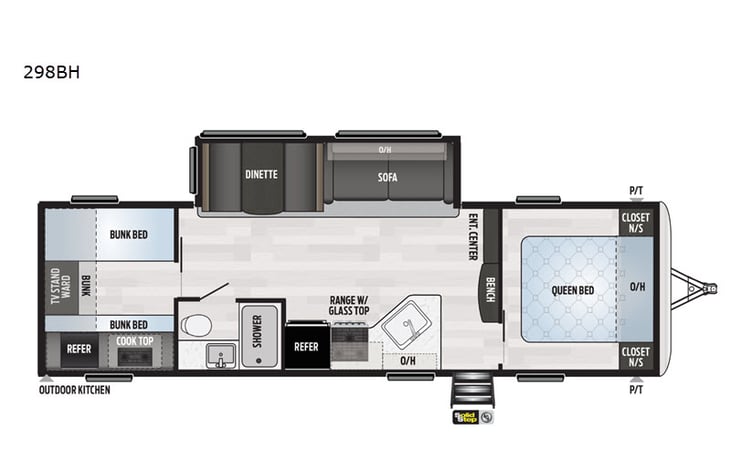 Representative floor plan provided by a trusted RVshare partner.