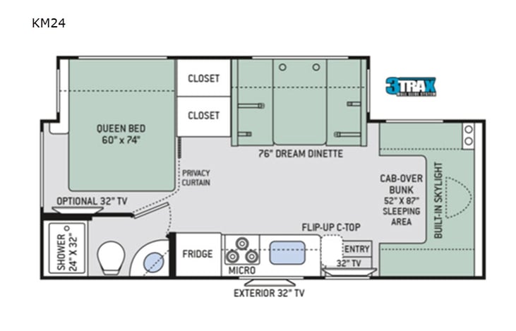 Representative floor plan provided by a trusted RVshare partner.