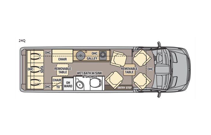 Representative floor plan provided by a trusted RVshare partner.