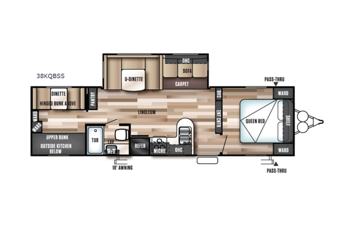 Representative floor plan provided by a trusted RVshare partner.