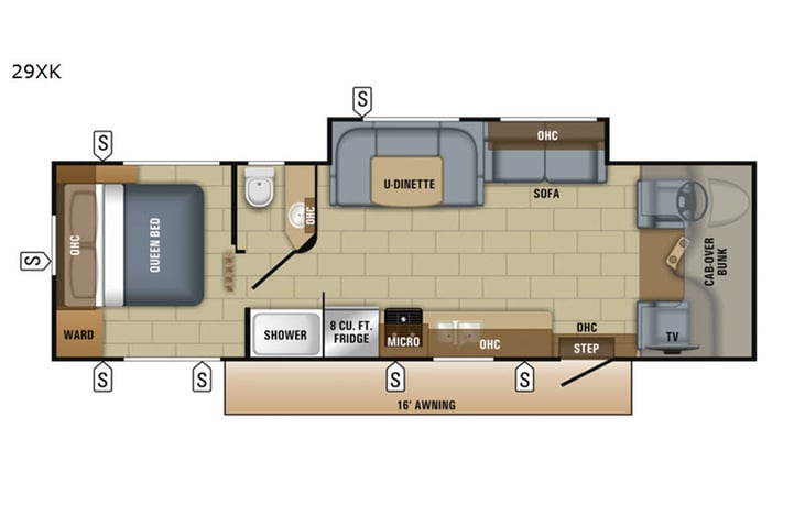 Representative floor plan provided by a trusted RVshare partner.