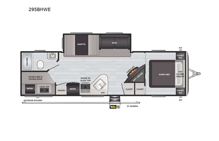 Representative floor plan provided by a trusted RVshare partner.