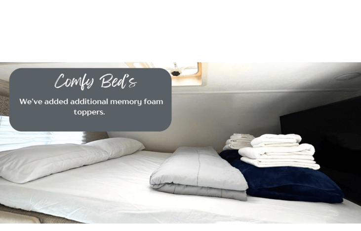 Upper bunk bed can sleep two adults. Extra padding for added comfort . Bedding can be added as an add on.