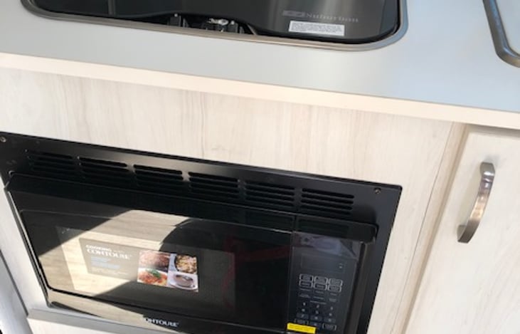 propane gas stove and microwave oven