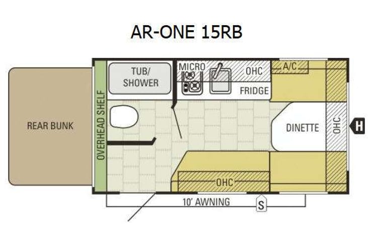 Representative floor plan provided by a trusted RVshare partner.