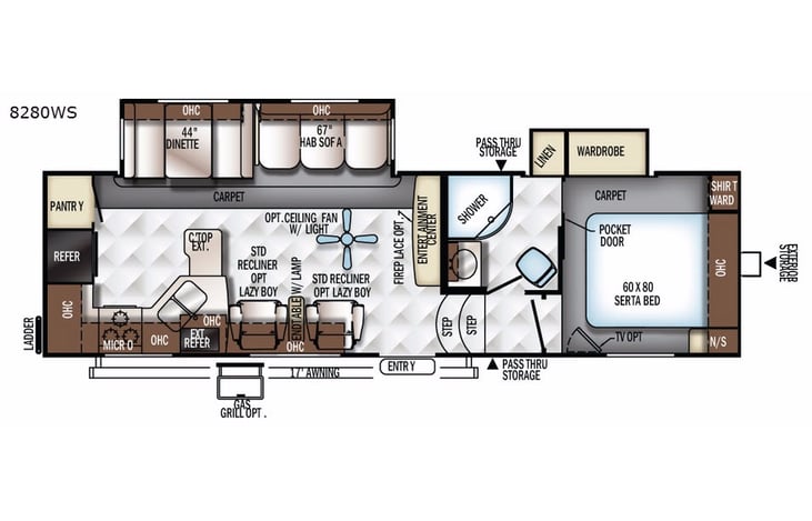 Representative floor plan provided by a trusted RVshare partner.