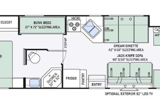 2016 Thor Motor Coach Chateau 31E Bunkhouse