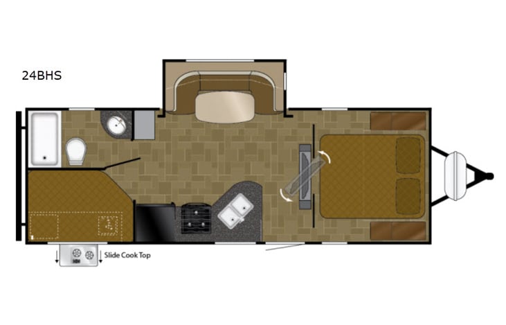 Representative floor plan provided by a trusted RVshare partner.