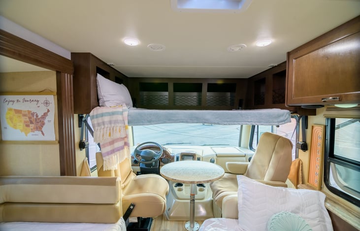 Drop-down overhead bunk holds up to 200lbs