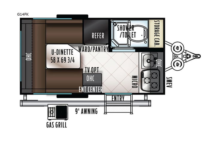 Representative floor plan provided by a trusted RVshare partner.