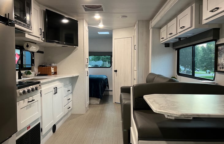 Inside with slide extended