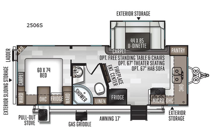 Representative floor plan provided by a trusted RVshare partner.