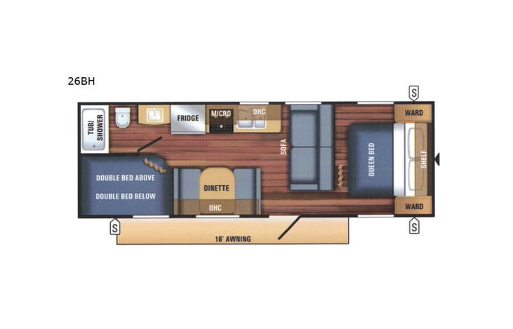 Representative floor plan provided by a trusted RVshare partner.