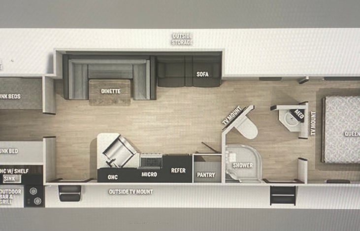 Bunk room on the opposite end of the main bedroom!