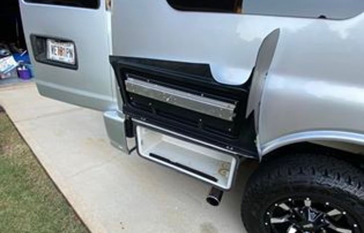 Outside storage rear passenger side