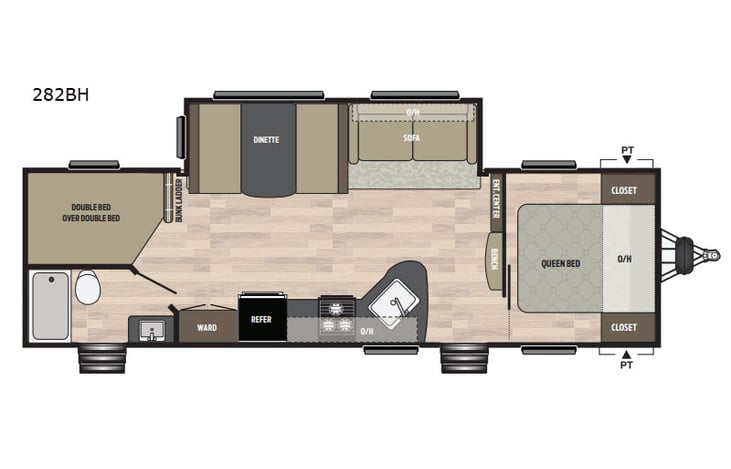 Representative floor plan provided by a trusted RVshare partner.