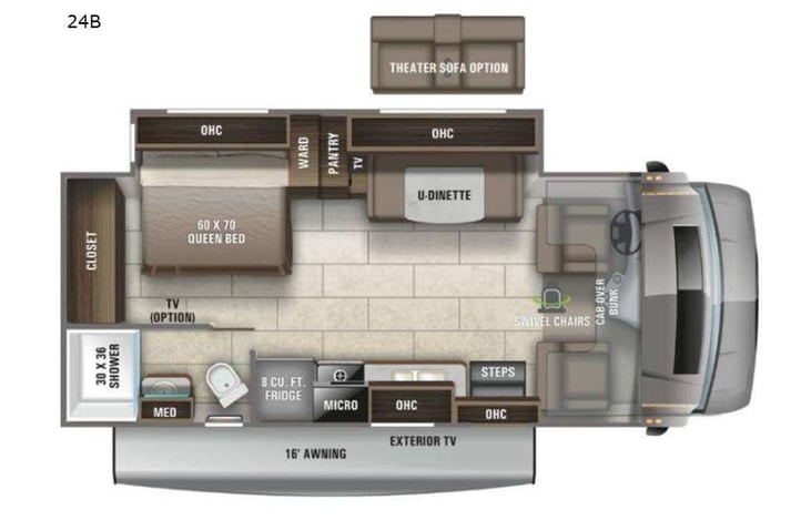Representative floor plan provided by a trusted RVshare partner.