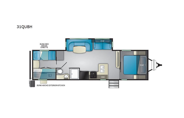 Representative floor plan provided by a trusted RVshare partner.