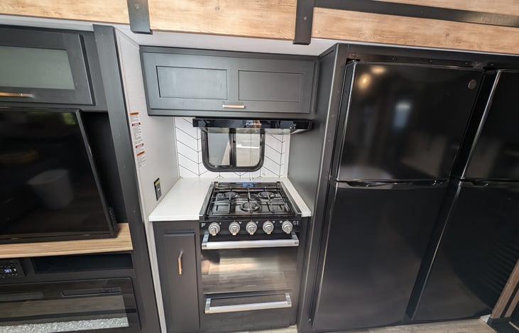 Stove and double fridges