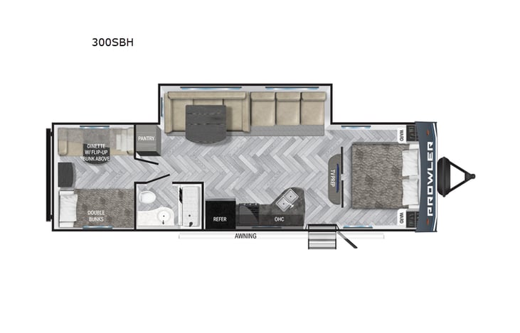 Representative floor plan provided by a trusted RVshare partner.
