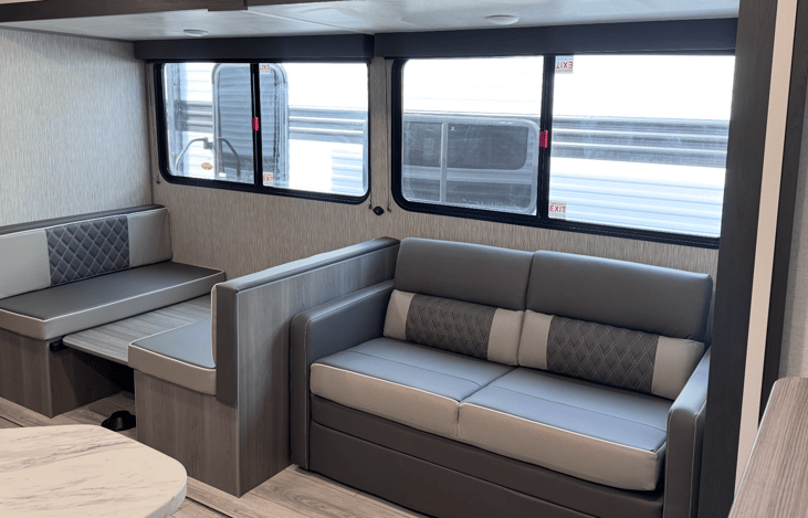 Sofa and kitchen table