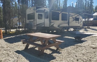 Stationary RV near Harding Lake in Salcha, Alaska