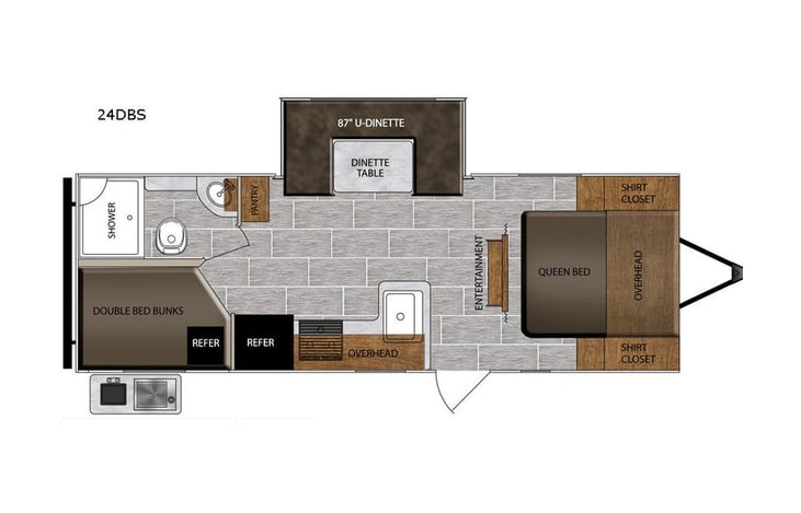 Representative floor plan provided by a trusted RVshare partner.