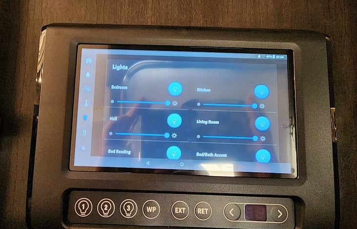 Touch screen while RV Jayco Command panel.