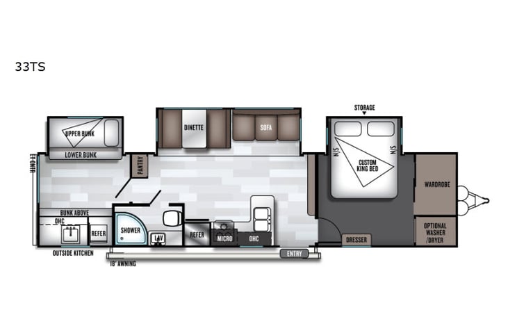 Representative floor plan provided by a trusted RVshare partner.