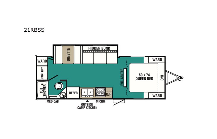 Representative floor plan provided by a trusted RVshare partner.