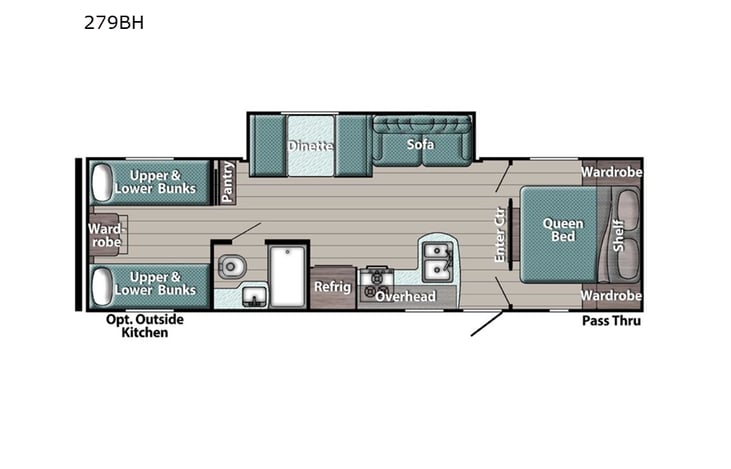 Representative floor plan provided by a trusted RVshare partner.