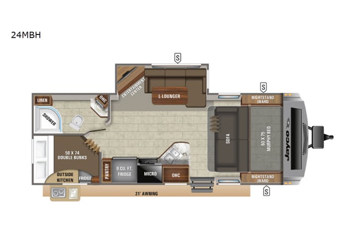 Representative floor plan provided by a trusted RVshare partner.