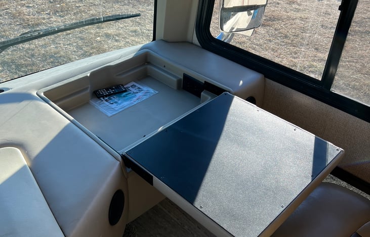 Foldable desk - to work from passenger seat