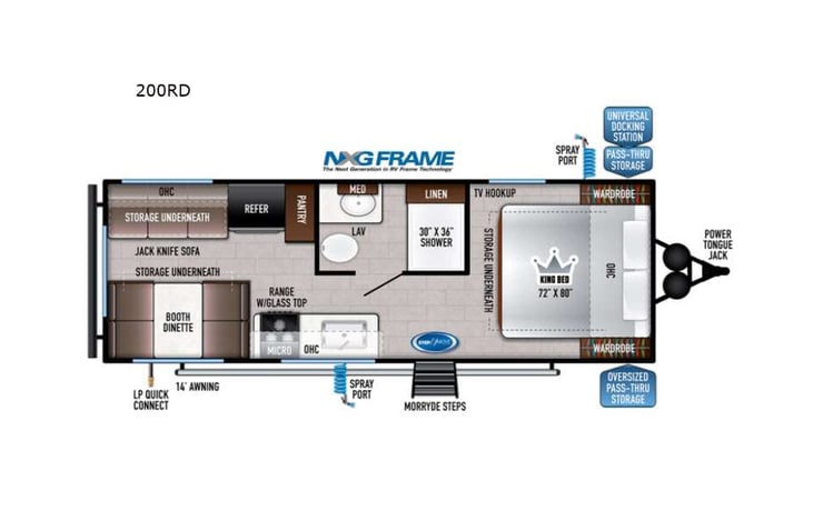 Representative floor plan provided by a trusted RVshare partner.