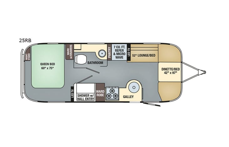 Representative floor plan provided by a trusted RVshare partner.