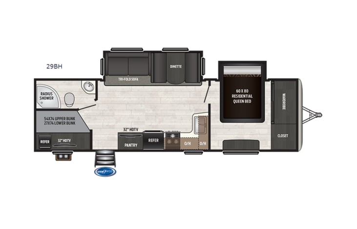 Representative floor plan provided by a trusted RVshare partner.