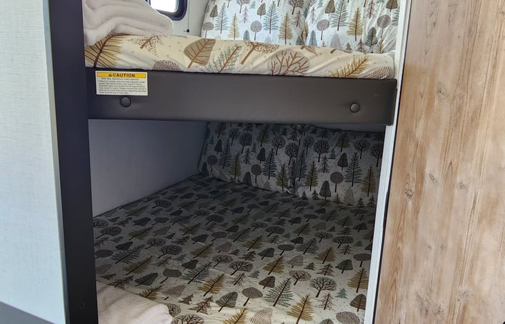 Double full size bunks are fun for the kids, and even adults! 300 lb MAX weight per bunk.
